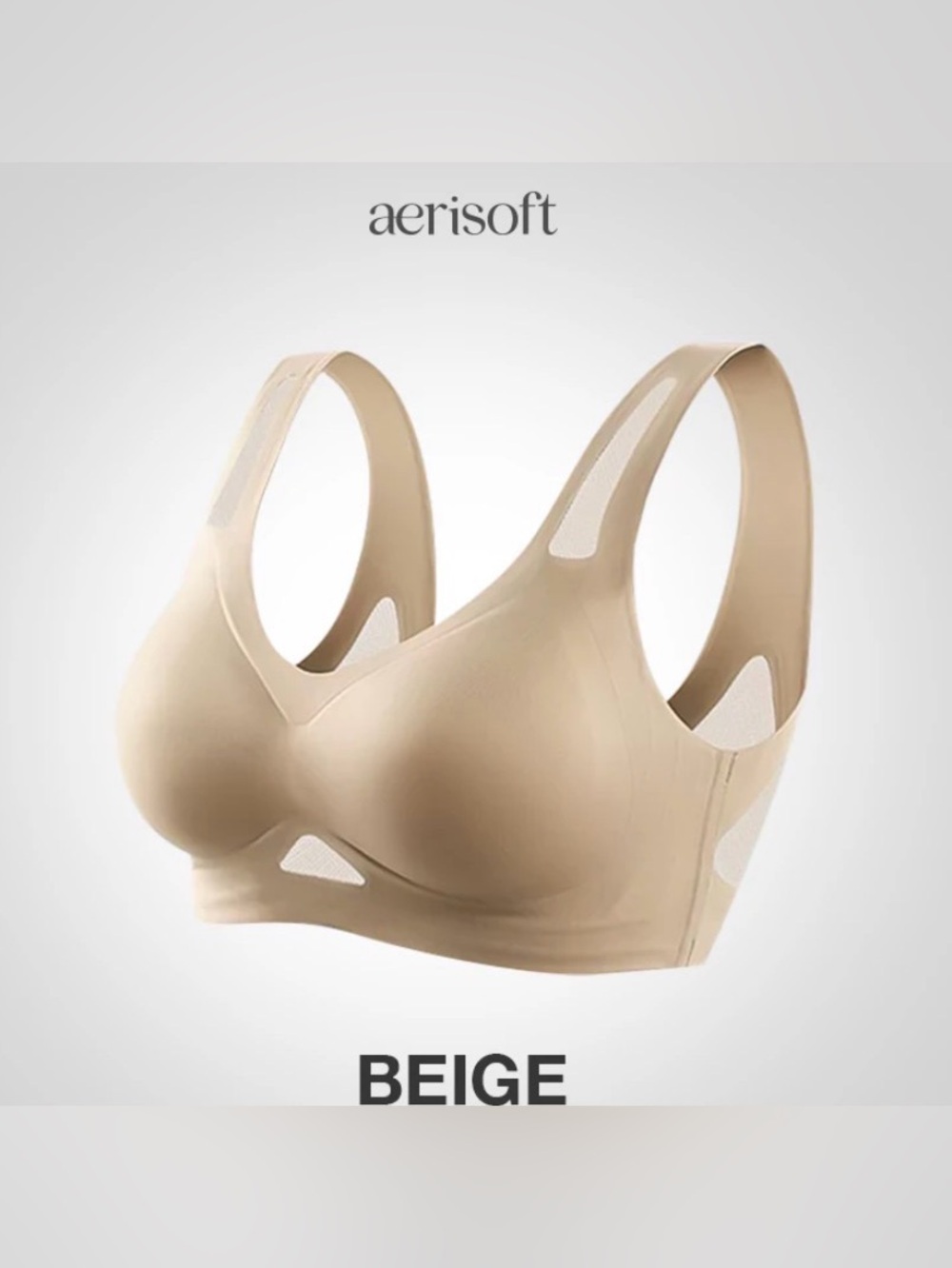 Aerisoft, NWT, Ultimate breathable Comfort Bra in Beige, size 2XL